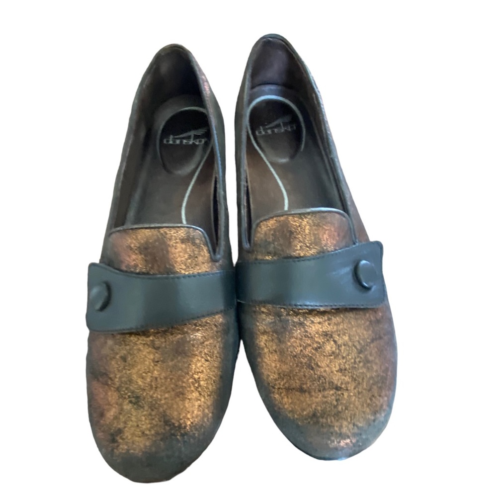 Dansko Olena Copper Metallic Flats Loafers Womens Slip On Size 40 /US 9